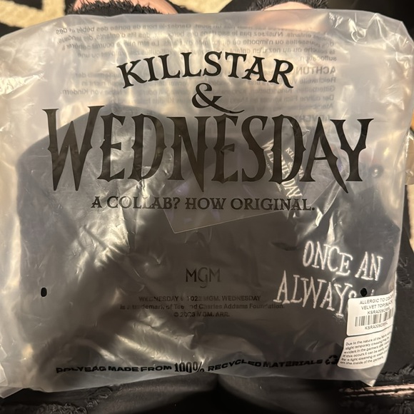 Killstar Wednesday Adams Allergic To Colour Velvet Top XL - Picture 7 of 7